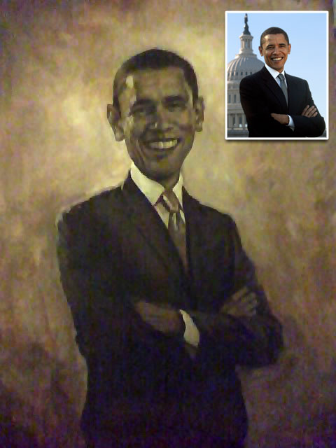 Two hour sketch by award winning artist Gabriel Utasi of newly elected President Barack Obama.