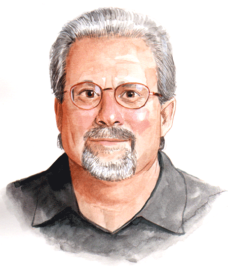 Watercolor portrait painting from award-winning Cincinnati Portrait Artist Gabriel Utasi