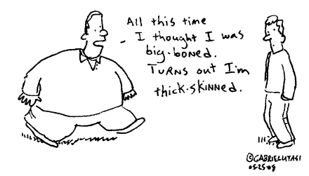 Funny cartoon by Gabriel Utasi about being big boned
