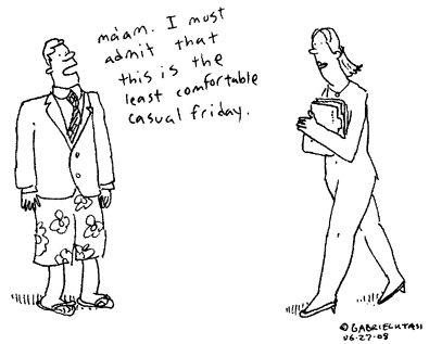 Funny cartoon by Gabriel Utasi about casual Friday