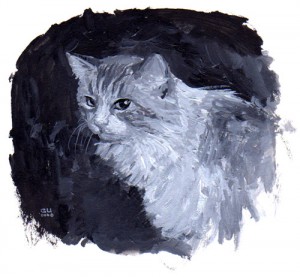 Cat painting by Gabriel Utasi, available for commissions