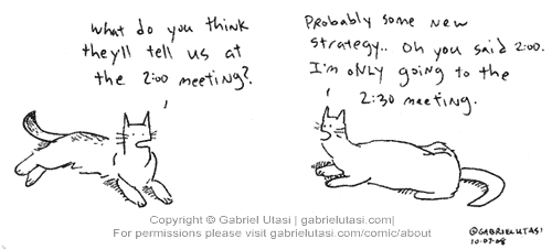Funny cartoon by Gabriel Utasi about a cat loosing its job
