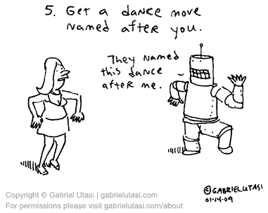 Great marketing idea for 2009 by award winning artist Gabriel Utasi about the robot dance.