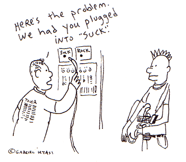 Funny cartoon by Gabriel Utasi about rock n roll