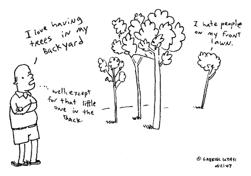 Funny cartoon by Gabriel Utasi about trees