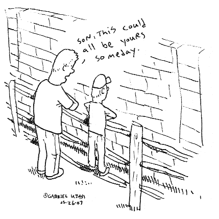 Funny cartoon by Gabriel Utasi about inheritance 