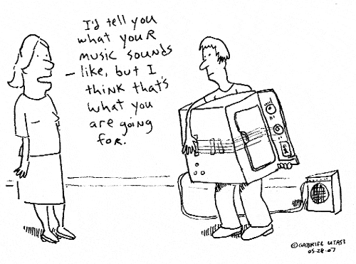 Funny cartoon by Gabriel Utasi about loud music