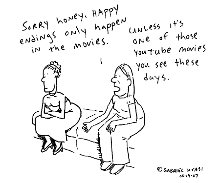 Happy ending cartoon by Gabriel Utasi