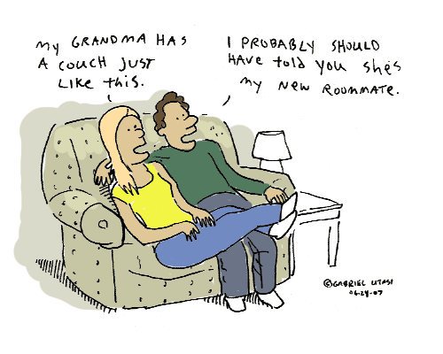 Grandma's couch comic by Gabriel Utasi